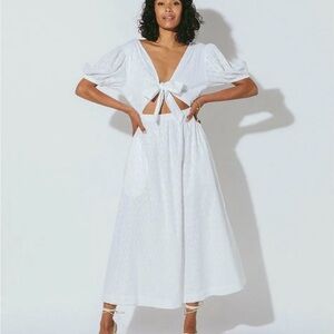 Cleobella White Cut-Out Midi Dress